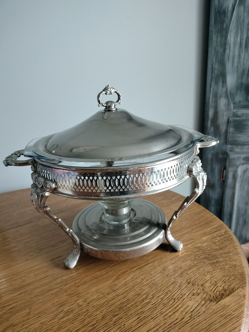 Vintage Regal Silver Plate Marinex Chafing Dish 