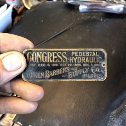 Koken Original Brass Congress Barber Chair Tag