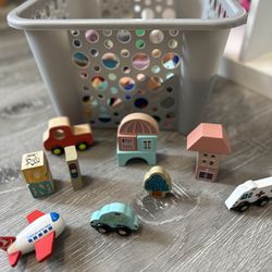 Wooden Blocks City Kids Toy Montessori 