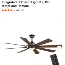 60 Inch Makenna Indoor/Outdoor Ceiling Fan W/light &remote 