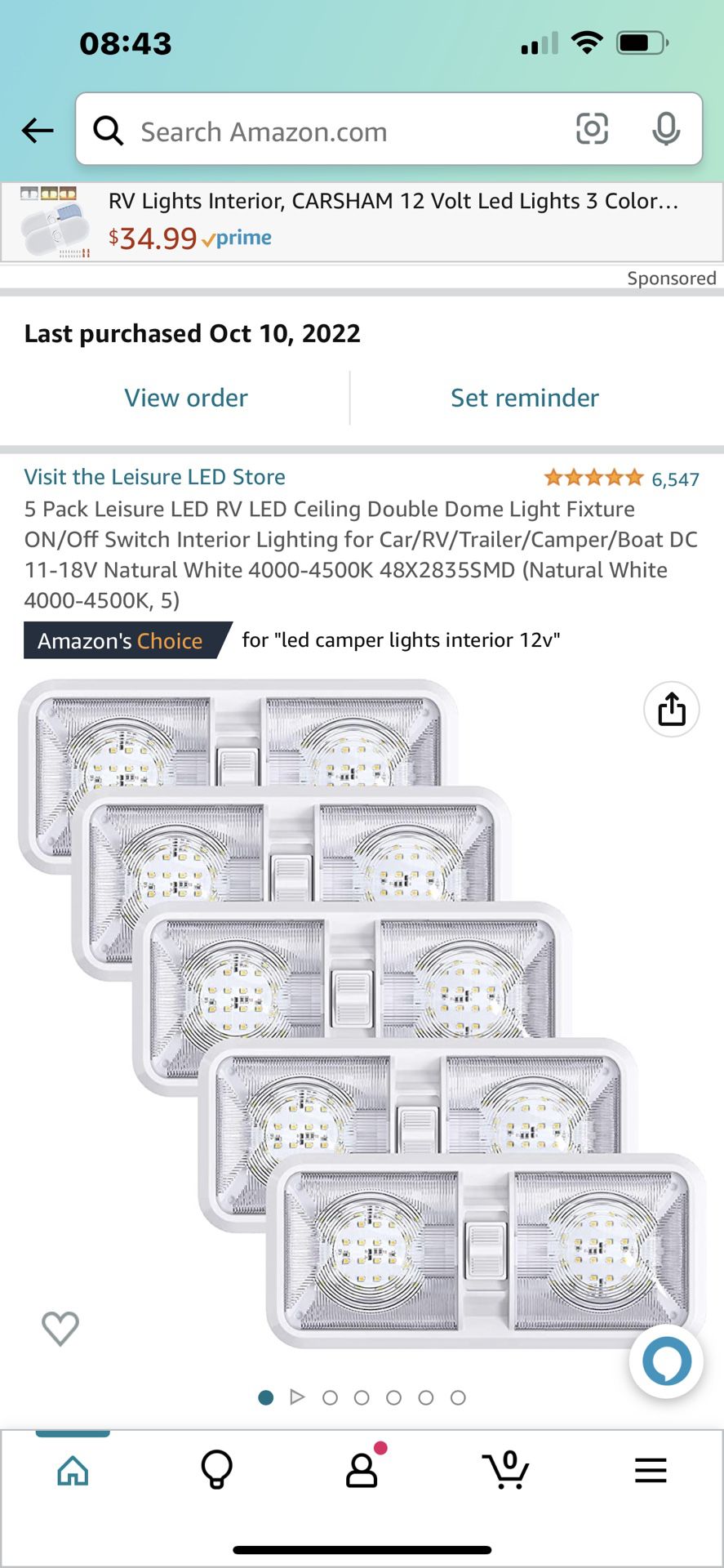  Leisure LED 3 Pack RV LED Ceiling Double Dome Light Fixture  with ON/OFF Switch Interior Lighting for Car/RV/Trailer/Camper/Boat DC 12V  Natural White 4000-4500K 48X2835SMD : Automotive
