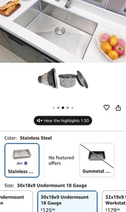 30 Inch Undermount Kitchen Sink -
