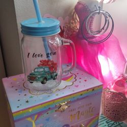 Custom Mason Glass Cup With Handle 