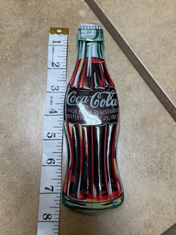 Vintage  1996 Coca-Cola bottle-shaped metal tin container  NO collectible pen