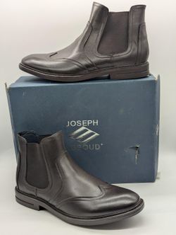 Mens Size 12 Joseph Abboud Liam Chocolate Brown Leather Chelsea Boot Dress Shoes