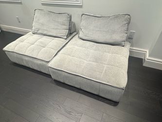 Gray 2-piece modular floor sofa