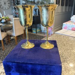 Brass Goblets  Or Cups With Velvet Case