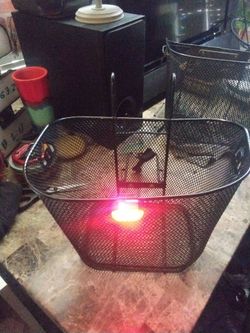 Bicycle Basket With Safety Light