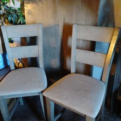 Oak Wood Gray Dinner Table 