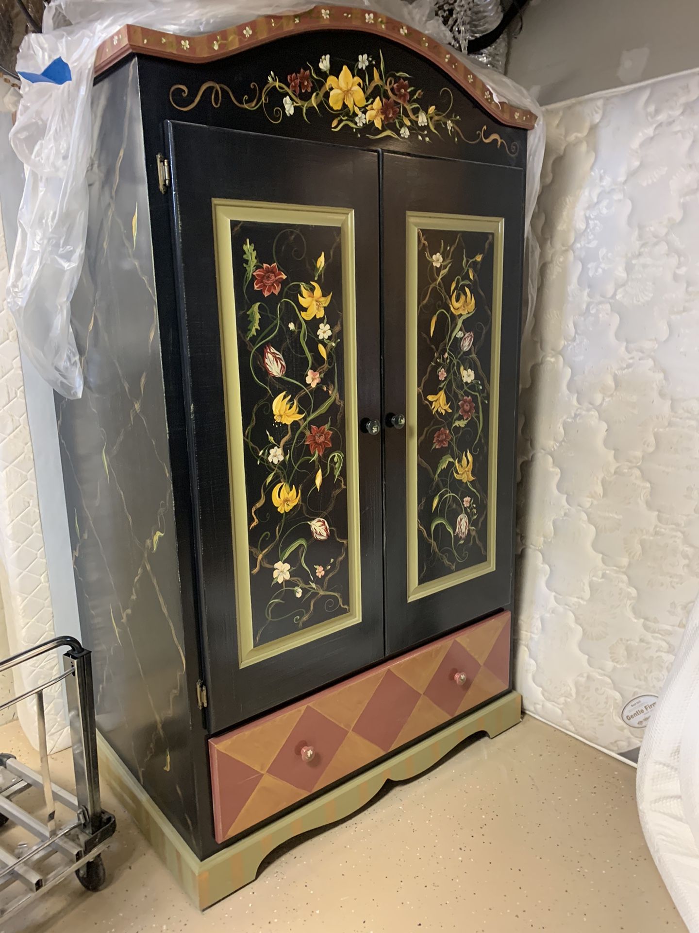 Fabulous Hand painted Solid Wood Armoire
