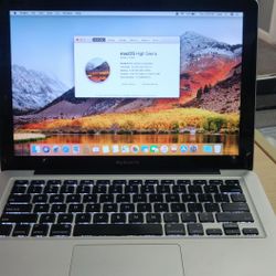 Macbook Pro 13" Late 2011 Intel Core i5 @2.4 Ghz Processor, 8gb ram, 128gb SSD, macOS HighSierra. Intel HD Graphics 3000 512MB. Comes with c/Charger. 