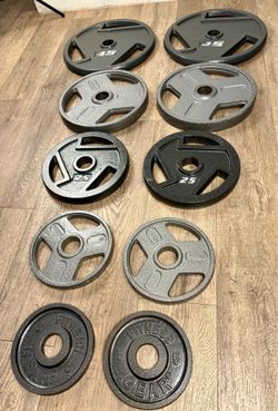 BRAND NEW Set Of Olympic Cast Iron Weight Plates  from 5s to 45s  Pounds [Total: 240 lbs]