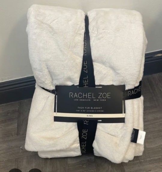 Rachel Zoe Minksoft Blanket in Cream