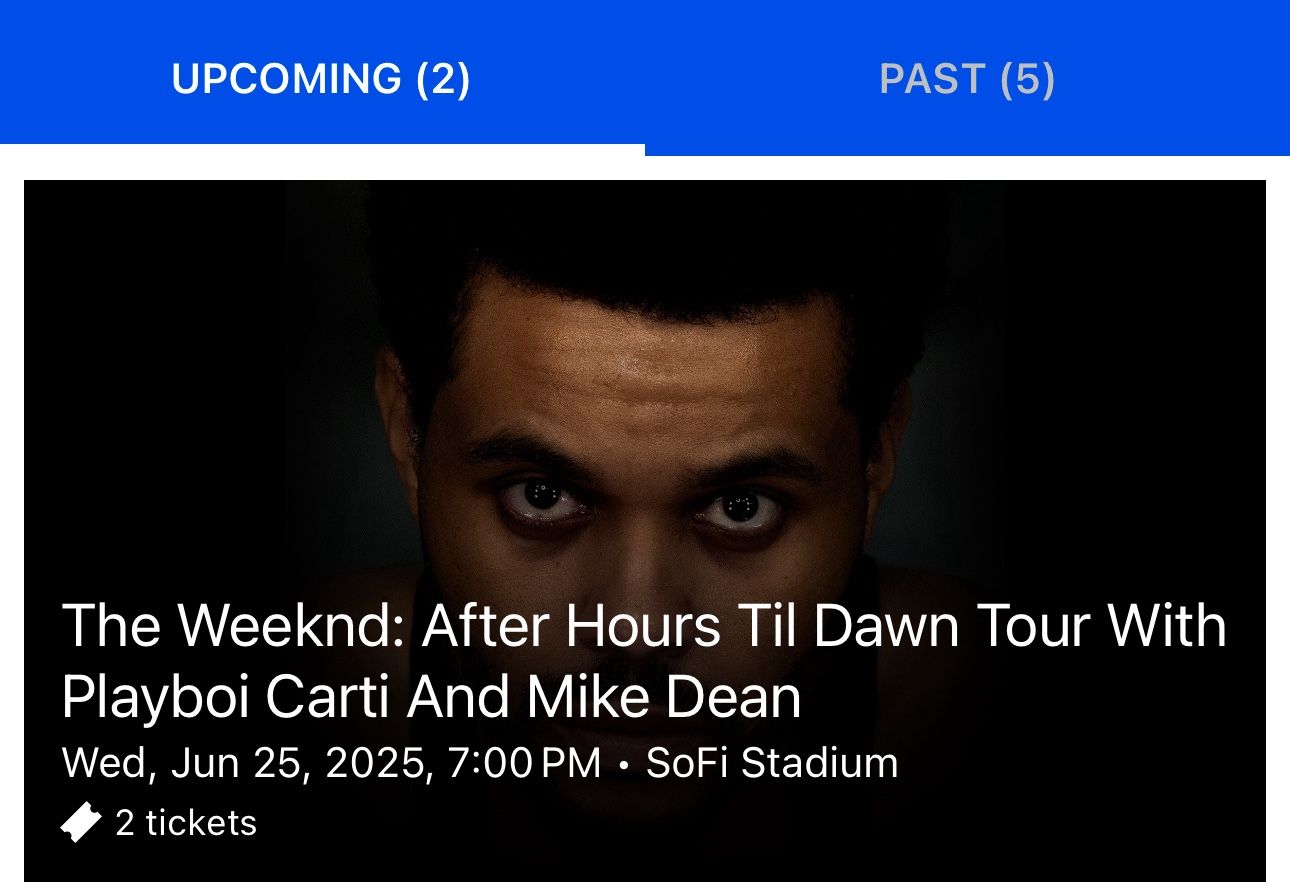 THE WEEKEND concert Ticket