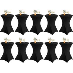 10 Pack Spandex Cocktail Table Covers,Suitabled for 32 "X43 High Top Cover Round