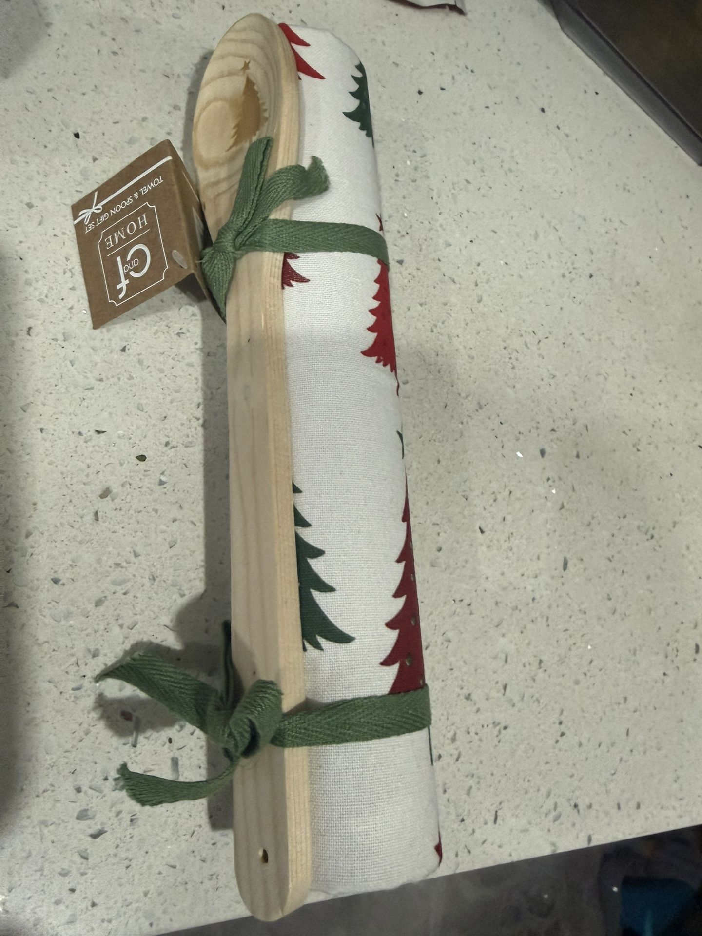 Christmas Tree Towel And Spoon Set New