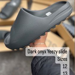 Dark Onyx Yeezy Slides 