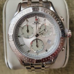 New Men's Tourneau Watch, Corporate Collection Steel Silver /Silver Bracelet