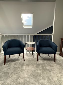 Set of 2 Navy Blue Accent Chairs