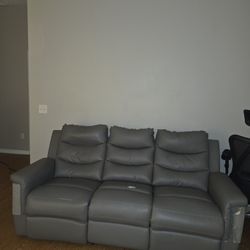 Used 3-seater Recliner Feux Leather Sofa