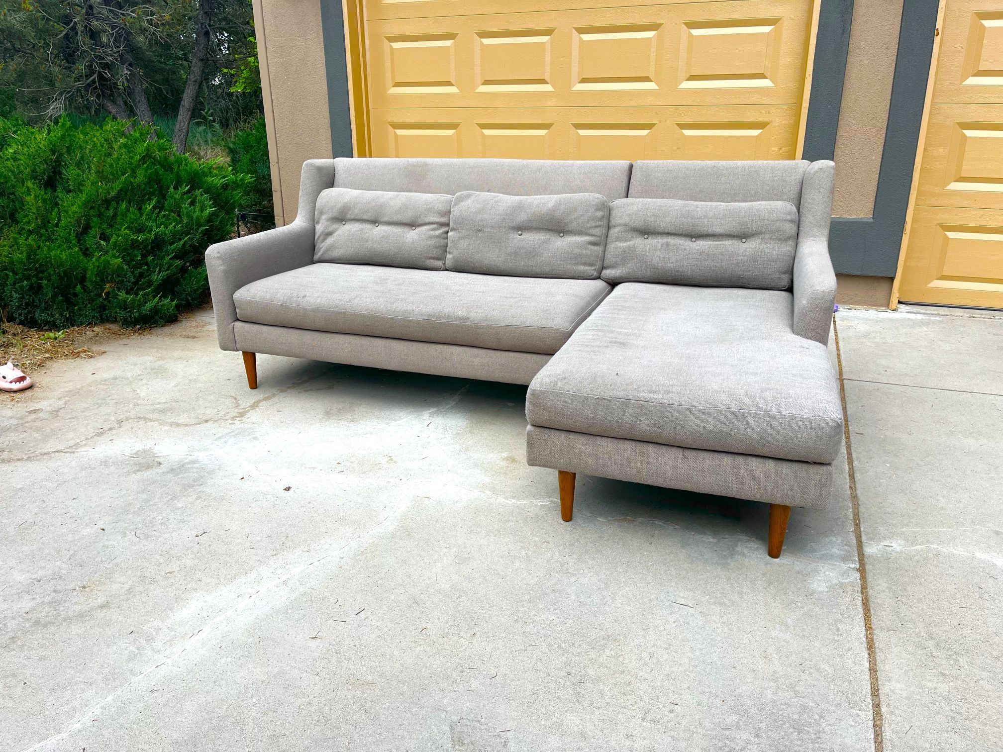 FREE DELIVERY-West Elm Grey Sectional Sofa!!
