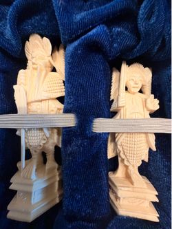 Intricate hand carved Ivory Chess set
