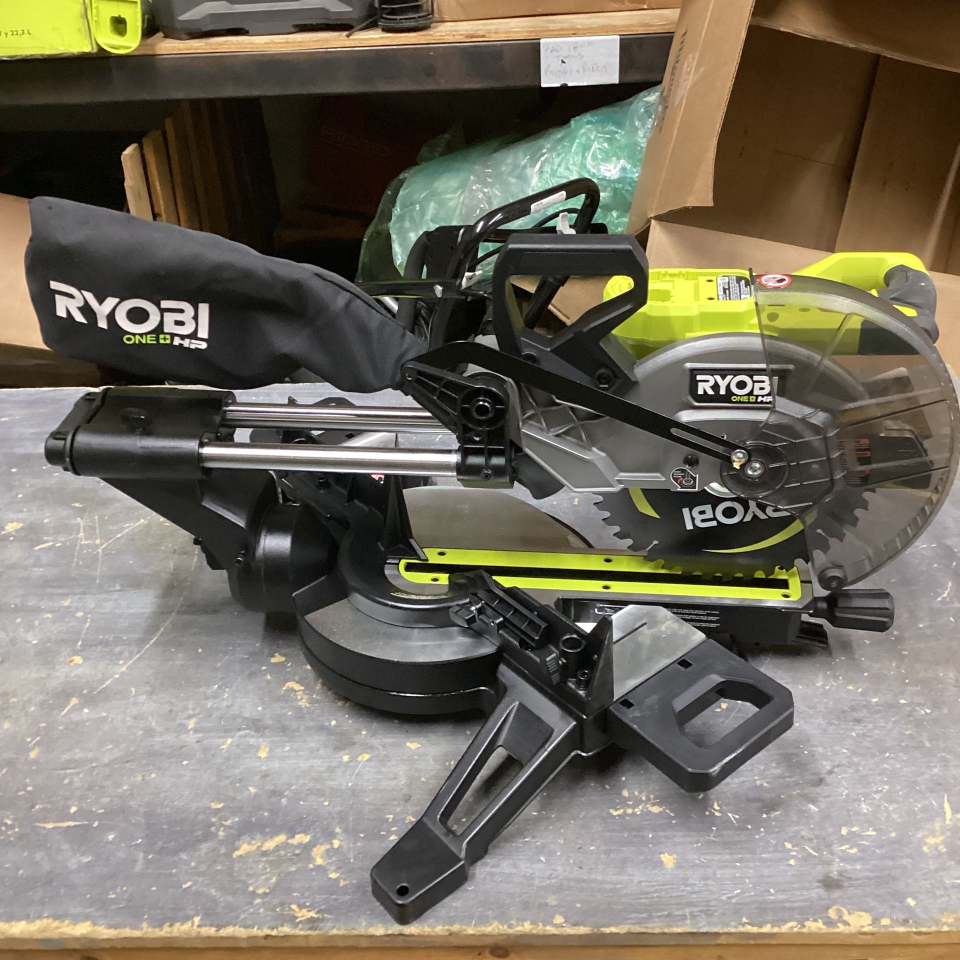 🧰🛠 RYOBI ONE+HP 18V Brushless 10” Sliding Miter Saw-BROKEN/WORKS!-NEW!(READ DESC.)(Tool Only)-$180!🧰🛠