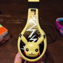 eKids Pokemon Pikachu Wired Kids Headphones, Adjustable, Stereo Sound, 3.5Mm Jack, Tangle-Free, Volume Control, Children's Headband On Ear for School 