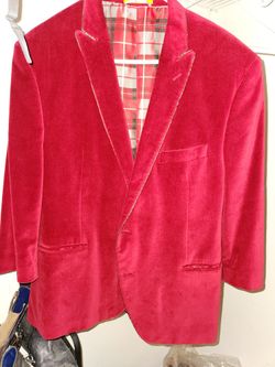 Mens Medium Red Velvet Blazer