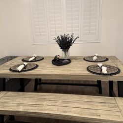 Grey Wood Dining Table