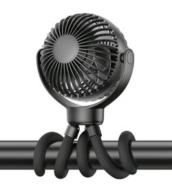 VETIFINAL Portable Stroller Mini Fan - Flexible 3-Speed Personal Fan Clip on, black