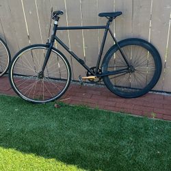 Fixie Bike With Freewheel And Fixed Gear On Rear Rim