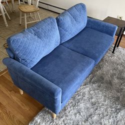 Two Blue Love Seat Sofas 