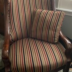 Upholstered Striped  Armchair 