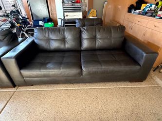 Ashley Luigi genuine leather sofa, loveseat, oversized chair and ottoman
