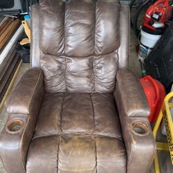 Brown Leather Recliner 