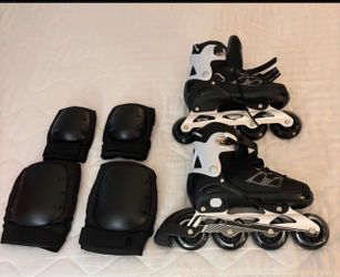 Inline Skates with Protective Pads Set