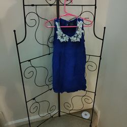 Beautiful Rayon Dress With Lace Collar 