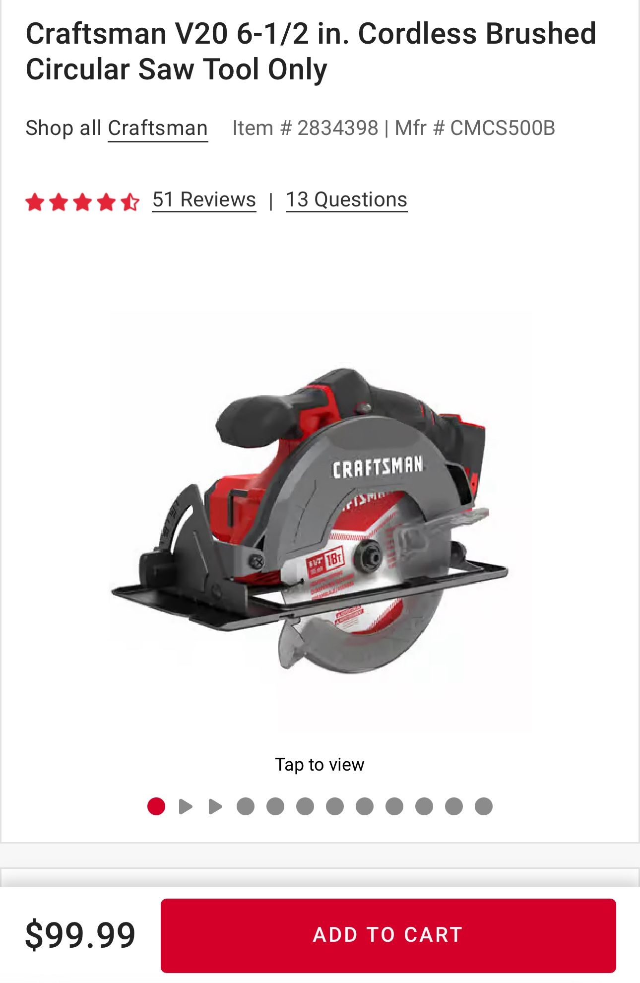 Craftsman 20v Circular Saw Kit