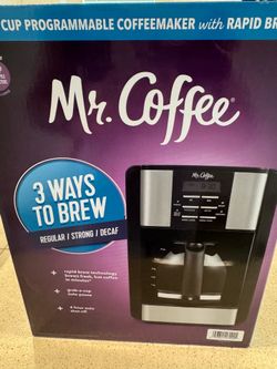 Mr. Coffee 12-Cup Programmable Coffee Maker Rapid Brew | Strong Brew, Delay Brew, Auto Shut-Off | New in Box