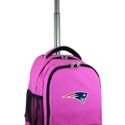 New New England Patriots Rolling Wheels Backpack Travel Bag Football nfl