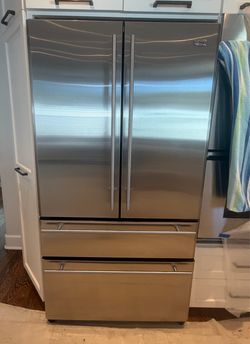 GE Monogram Stainless Refrigerator — FOR PARTS OR REPAIR / AS-IS