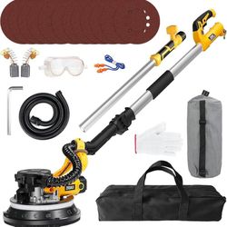 Drywall sander with automatic vacuum system dust-free (880 W), double-cover LED light sander, 5 variable speeds, electric drywall sander ,230vlts