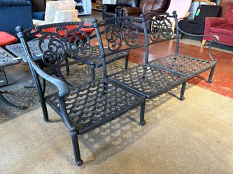 Mediterranean-Style Cast Aluminum Patio Garden Bench