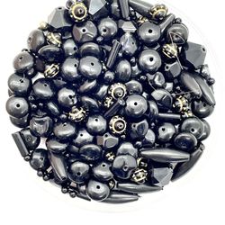 Lot Of At Least 140 Black Beads
