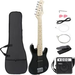 30 inch Kids Electric Guitar with 5w Amp, Gig Bag, Strap, Cable, Strings and Picks Guitar Combo Accessory Kit, Blue