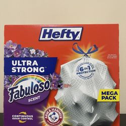 Hefty 13- Gallons Fabuloso White Plastic Kitchen Drawstring Trash Bag 100 Count