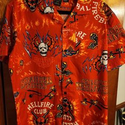 Stranger Things Hawaiian Style Button Up Shirt Size L
