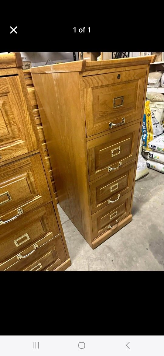 4 Drawer Wood File Cabinet