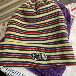 NEW FW22 Supreme multi stripe loose beanie